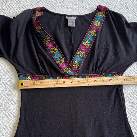 Rave Women’s Black Mini Dress with Floral Embroidery Size XS - Picture 7 of 9